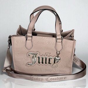 Juicy Couture Upgrade U Nude Mini Crossbody Tote Handbag with Heart Charm Nwot